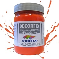 Tinta Acrílica Decorfix Brilhante 250ml - Laranja Vibrante - Acabamento Premium para Artesanato e Decoração - imagem 4