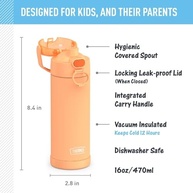 THERMOS FUNTAINER Garrafa Térmica 473ml Aço Inox - Bico Largo Laranja - imagem 3