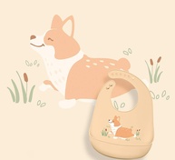 Babador de Silicone Infantil com Estampa de Cachorrinho - KaBaby Laranja - imagem 1