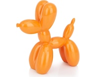 Estátua de Cachorro Balão Laranja - Escultura Decorativa Resinada 10cm - imagem 1