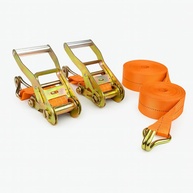 Kit 2x Cinta Amarração Carga 1,5 Toneladas com Catraca Metálica Reforçada Laranja - imagem 1