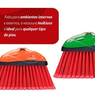 Condor Vassoura Multiuso Sem Cabo - Laranja/Verde/Rosa | Limpeza Eficiente em Qualquer Piso - imagem 5