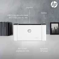 Impressora HP Laser 107w Tecnologia de impressão Laser Wi-Fi. Impressora para Pequenas e médias empresas. Conectividade:USB 2.0 de alta velocidade (4ZB78A) - imagem 5