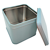 Lata de Metal Quadrada Azul 8,5x8cm – Prática e Estilosa - imagem 1