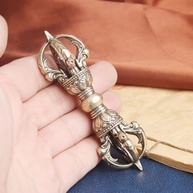 Vajra Pilão de Latão Antigo - Ornamento Feng Shui e Decoração Religiosa para Mesa - imagem 2