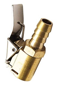 Bico Simples para Encher Pneus 1/4" NPT - Latão Polido | Mangueira 5/16" - imagem 3