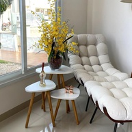 Kit Trio Mesinhas Laterais Retro com Tampo Orgânico - Estilo Palito para Sala - imagem 1