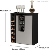 Aparador com Adega Lateral para Cervejeira em Design Moderno Preto/Nature - Ideal para Ambientes Sofisticados - imagem 3