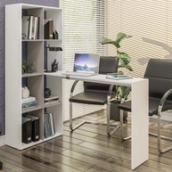Mesa Office com Estante Lateral Multimóveis Branco/Lacca Fume – Design Moderno e Espaço Organizado - imagem 1