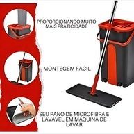 Mop Lava e Seca com Balde 5L e Refil de Microfibra - Mopi Flat para Limpeza Inteligente - imagem 4