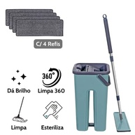 Mop Flat Limpa e Esteriliza 360° com 4 Refis de Microfibra - Sistema Lava, Seca e Desinfeta - imagem 4