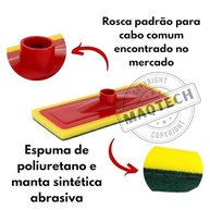 Kit 2 Rodo Esponja Espuma para Limpeza Pesada - Esfregão Mop Abrasivo Lava Piso e Azulejo Multiuso - imagem 5