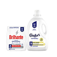 Lava Roupas Sem Perfume Brilhante 4kg + Amaciante Comfort 5L - imagem 1