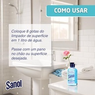 Sanol Limpador Perfumado de Superfícies - Roupa Lavada 120ml Azul - imagem 5