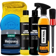Kit Completo Lavagem Automotiva: Carro e Moto com Shampoo, Cera Tok Final, Pretinho e Acessórios Karbox - imagem 1