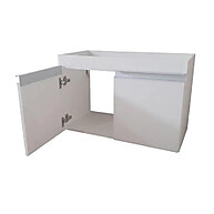 Gabinete 60cm Branco/Preto para Banheiro ou Lavanderia - imagem 1
