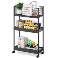KINGRACK Carrinho de Metal com Rodas 3 Camadas - Organizador Móvel para Banheiro, Cozinha e Lavanderia - imagem 1