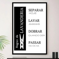 Quadro Decorativo Lavanderia Limpeza A3 35x45cm - Moldura Premium com Vinil Fosco - imagem 1