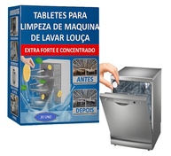 Pastilhas Limpadoras para Máquina de Lavar Louça - Kit com 20 Unidades - Limpeza Profunda, Anticalcário, Elimina Odores e Gordura - Compatível com Todas as Máquinas - imagem 1