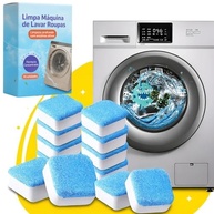 Kit 10 Pastilhas Limpa Máquinas de Lavar Roupas - Efervescentes e Antibacterianas - imagem 2