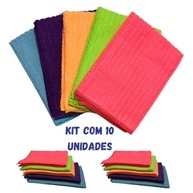 Kit 10 Panos de Microfibra Coloridos 30x30cm - Laváveis e Reutilizáveis para Limpeza Geral - imagem 4