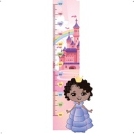 Adesivo Decorativo Régua de Crescimento Princesa Infantil Lavável - Seguro e Fácil Aplicação - imagem 1