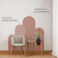 Adesivo de Parede Geométrico Quatro Arcos Lavável - Estilo Minimalista para Sala e Quarto - imagem 4