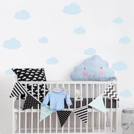 Adesivo de Parede Infantil Nuvens Lavável - Seguro e Fácil Aplicação para Quarto de Bebê - imagem 4