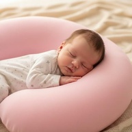 Almofada de Amamentação Ergonômica Rosa Bebê - Capa Lavável e Suporte Confortável - imagem 1