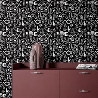 Papel de Parede Cozinha Café Preto: Elegância Lavável - imagem 2
