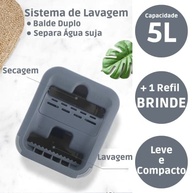 Mop Flat 360° com Microfibra Lavável - Limpeza Rápida e Sem Esforço - imagem 4