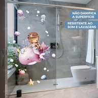 Adesivo Fundo do Mar Infantil Lavável - Design Criativo e Seguro para Quartos e Banheiros - imagem 4