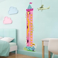 Adesivo de Crescimento Infantil Régua Princesa - Lavável, Seguro e Fácil Aplicação para Decoração do Quarto da Menina - imagem 1