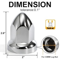 Lawei 20 Tampas de Porca Cromada 33mm para Caminhões e Reboques - Proteção e Estilo Antiferrugem - imagem 3