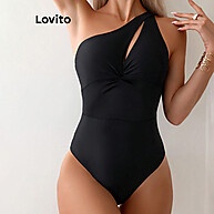 Lovito Boho Plain Cut Out One Piece Feminino LBL19874 - imagem 2