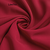 Lovito Vestido Básico Liso Elegante LBL19887 - imagem 2