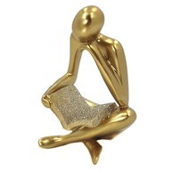 Leitor Estatueta Decorativa Abstrata - Homem que Lê | Decoração Elegante Resina DOL04 - imagem 4