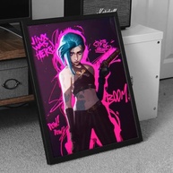 Quadro Jinx Arcane League of Legends 40x60cm - Moldura Preta com Impressão Premium - imagem 3
