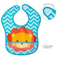 Babador Impermeável com Bolso Leão Colorido - Proteção e Estilo para Bebês - imagem 5