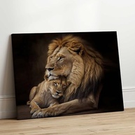Quadros Decorativos Leão Leoa Família 130x90cm - Impressão em Tecido com Alta Definição para Quarto e Sala - imagem 4
