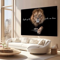 Quadro Decorativo Leão Aquele que te Guarda Salmos 130x90cm - Tecido Premium com Estampa em Alta Definição - imagem 3