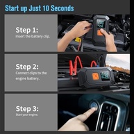 Starter Carro 12V com Bomba de Ar 150PSI e Lanterna LED - Emergência e Conveniência - imagem 4