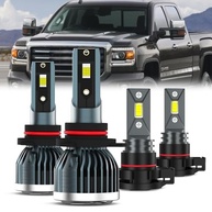 Kit 4 Lâmpadas LED 9012/H16 para GMC Sierra 1500 2014-2015: Farol Alto/Baixo e Neblina - Brilho Intenso 600% - imagem 2