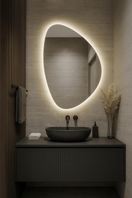 Espelho LED Irregular Decorativo 58x43 cm | Iluminação Embutida Moderna com Design Premium - imagem 1