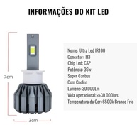 Kit Ultra LED Automotivo H3: 30000 Lúmens, Luz Branca 6500K e Canbus - Visibilidade Máxima! - imagem 4