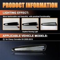 Kit Luzes LED Laterais Fumê para Chevy Corvette C6 (2005-2013) - 4 Peças Brancas - imagem 3