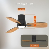Ventilador de Teto TALOYA 106,7 cm com Luz LED, Controle Remoto e Lâminas Reversíveis - Silencioso e Moderno - imagem 3