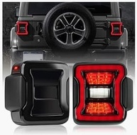 Luzes Traseiras LED SINYATO para Jeep Wrangler JK/JKU 2018-2023: Upgrade Plug and Play com Lente Clara e Vermelha - imagem 1