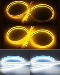 Fita de LED Sequencial 60cm: DRL Branco e Âmbar para Faróis - Transforme Seu Carro! - imagem 3