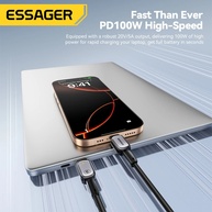 Cabo Type-C 100W Essager: Carga Rápida e LED! - imagem 3